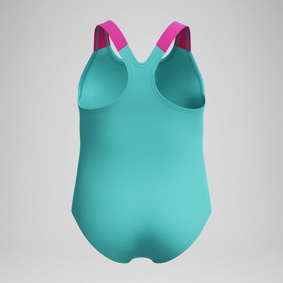 Infant Girls Learn to Swim Printed Swimsuit Turquoise