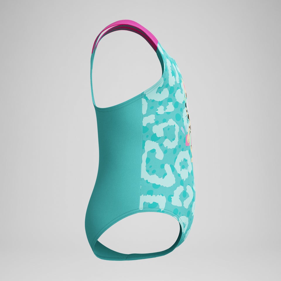 Infant Girls Learn to Swim Printed Swimsuit Turquoise