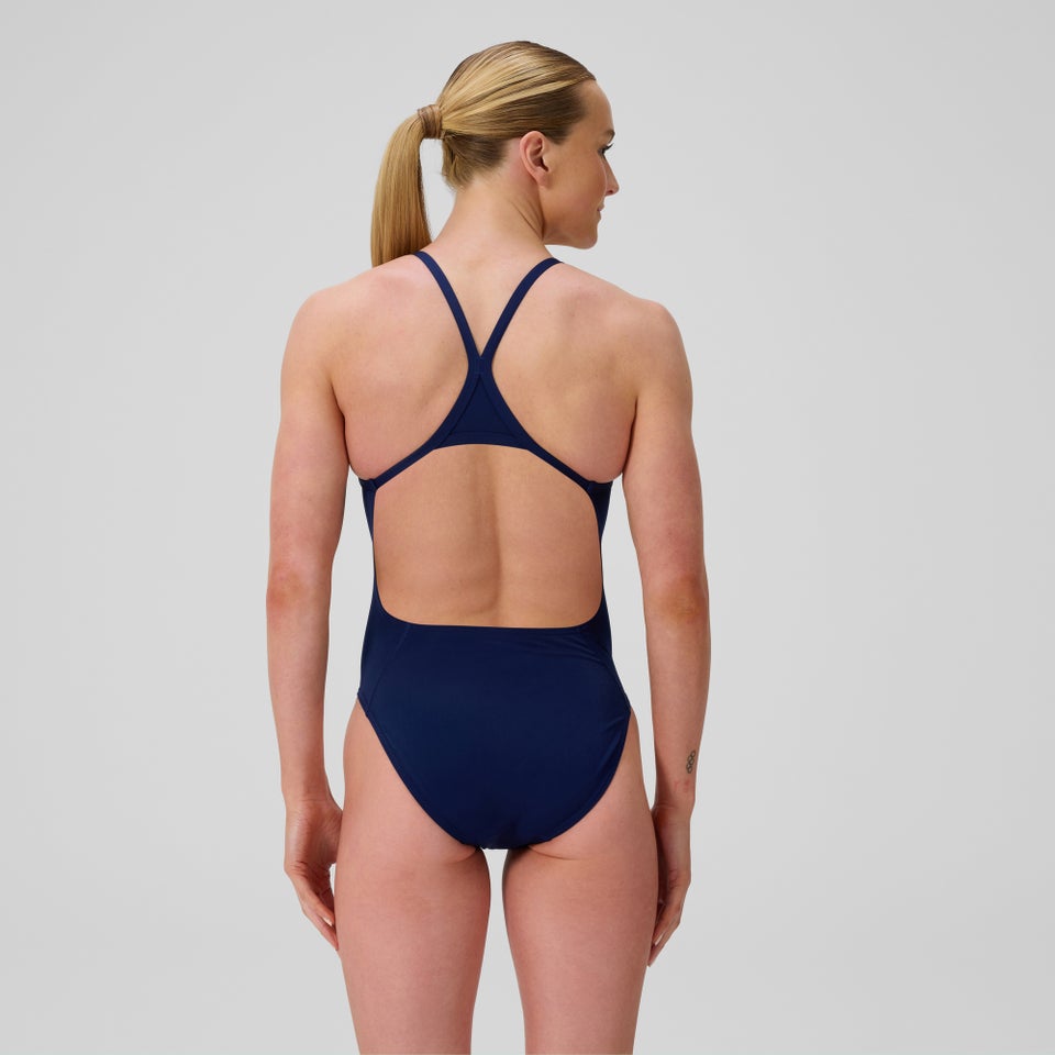Women's Solid Turnback One Piece Navy