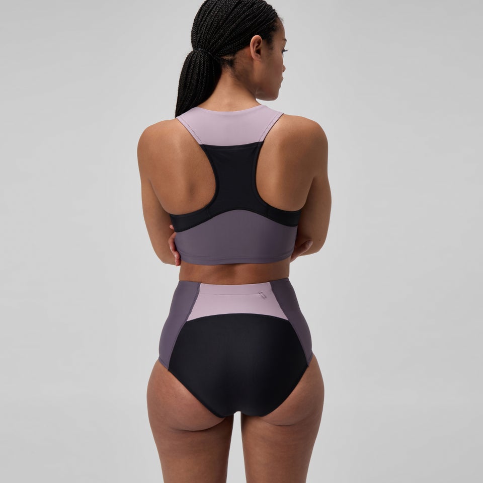 Women's Colorblock Boyleg Bottom Black/Dark Gray