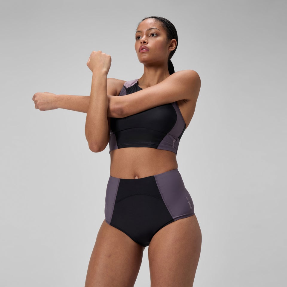 Women's Colorblock Boyleg Bottom Black/Dark Gray