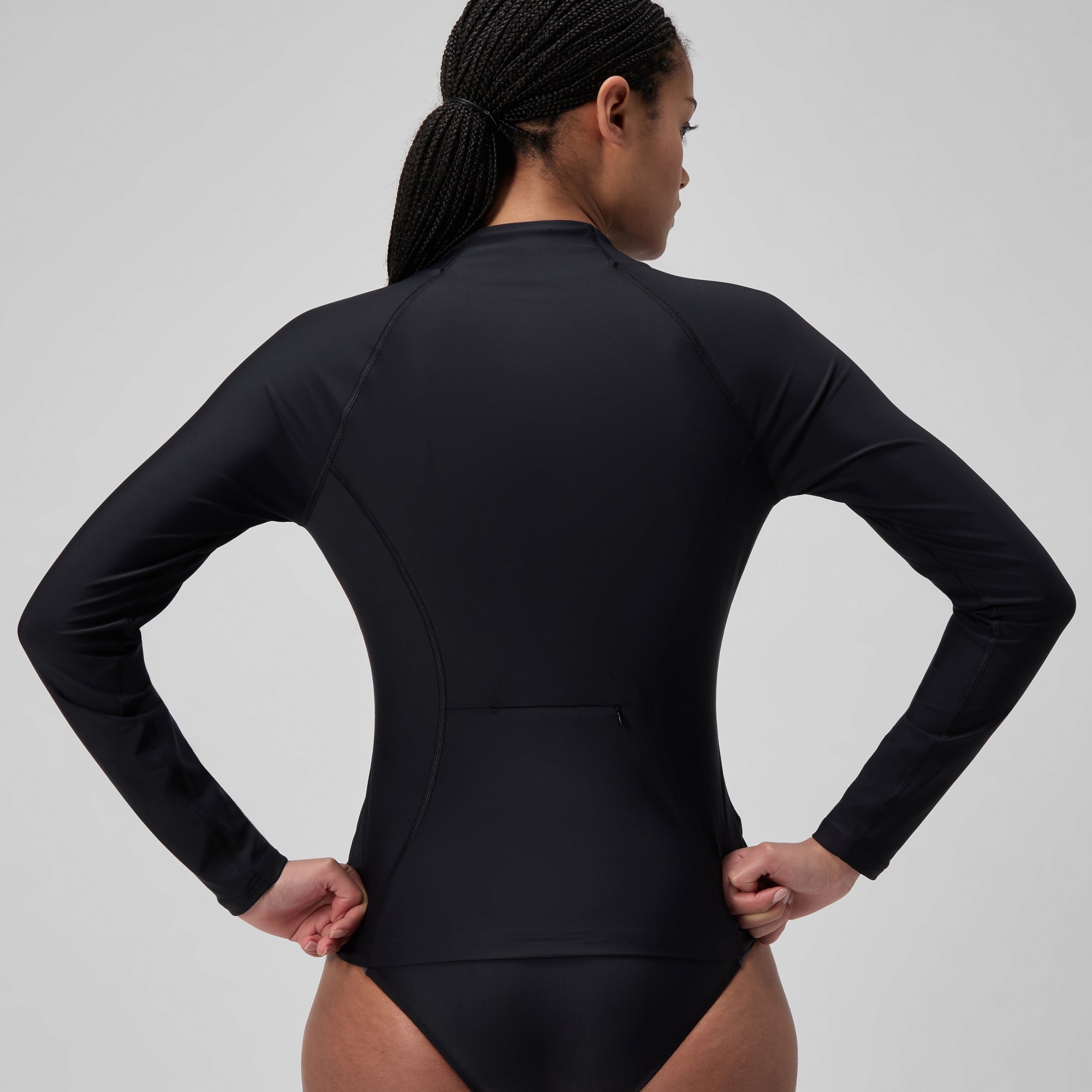 Women's Long Sleeve Rashguard Black/Dark Gray | Speedo USA