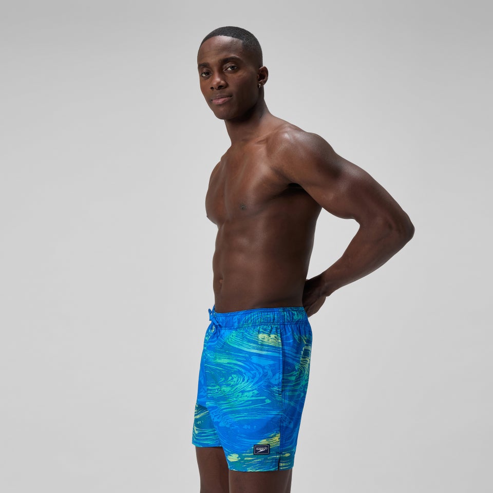 Herren Redondo Edge Badeshorts 40 cm mit Print Blau/Grün