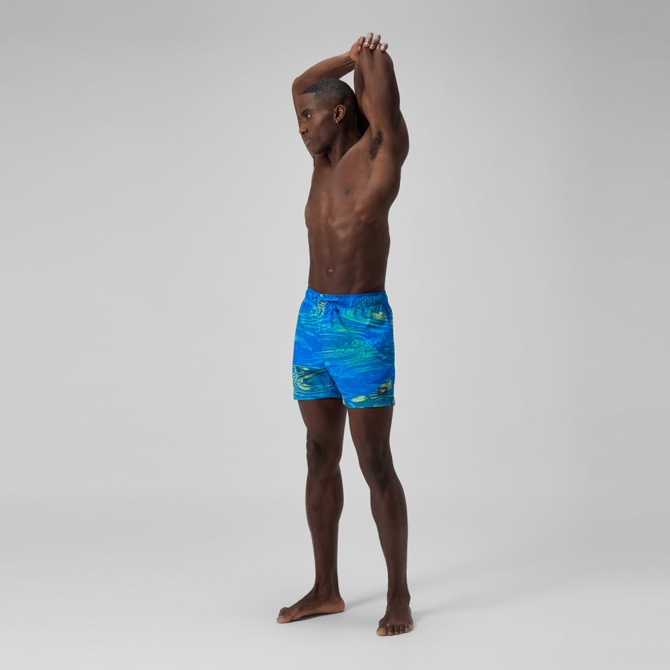 Herren Redondo Edge Badeshorts 40 cm mit Print Blau/Grün