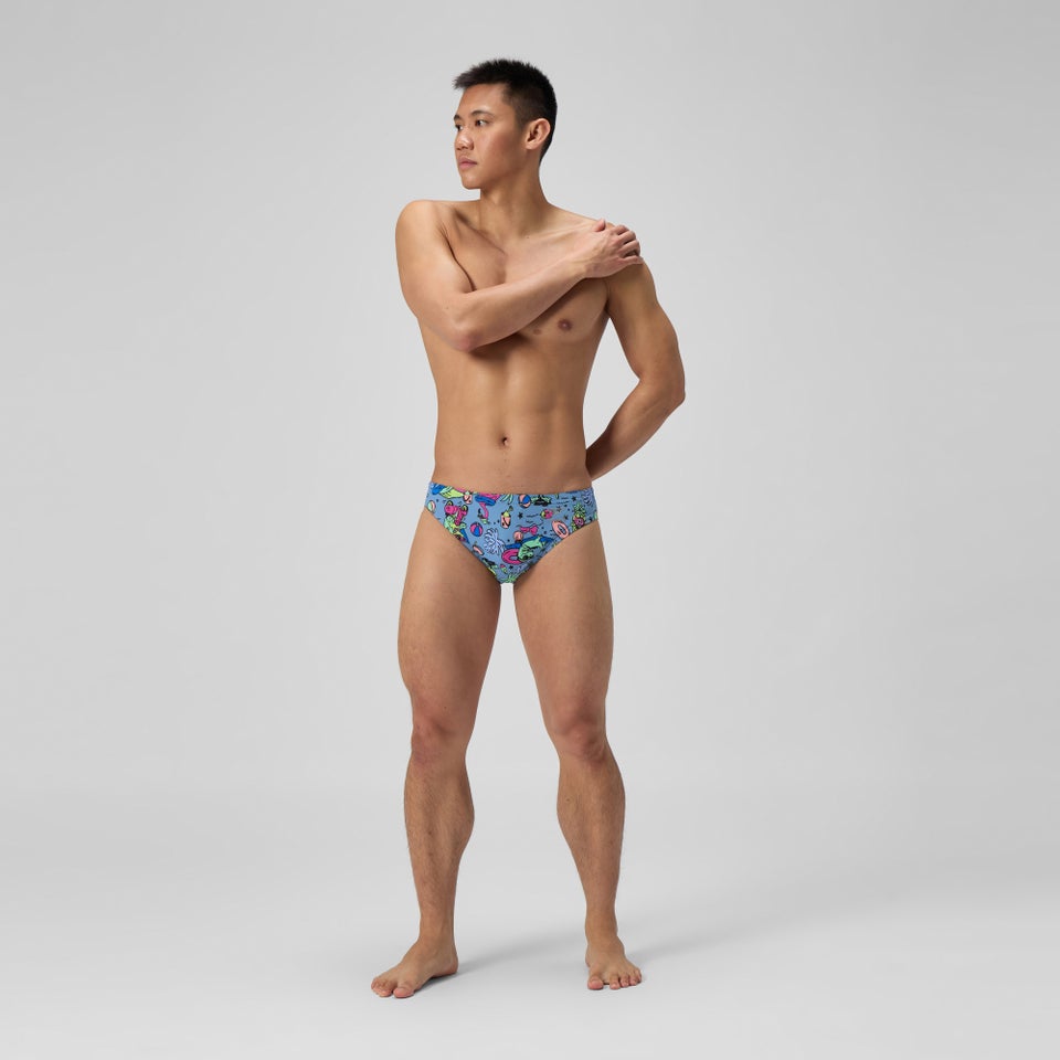 Caleçon d’entraînement bleu/vert imprimé pour hommes