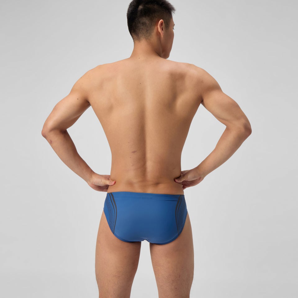 Men's Printed V Class Movement Brief Blue