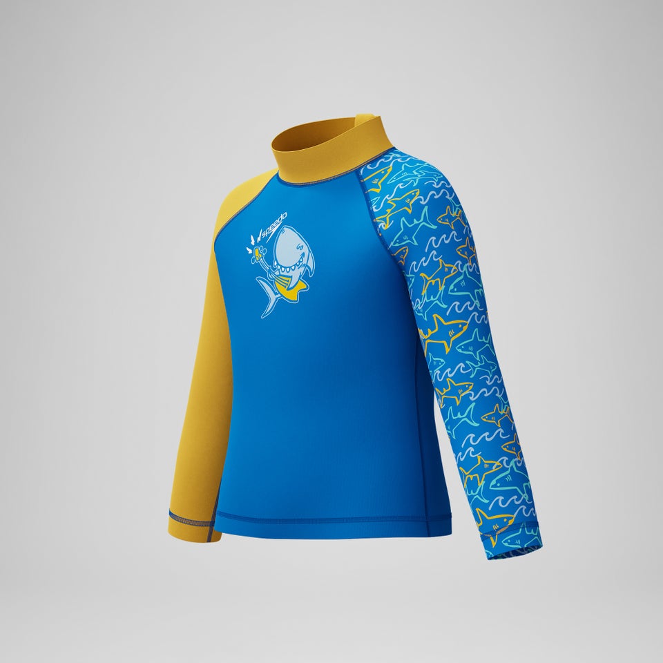 Infant Boys Learn to Swim Long Sleeve Rashguard Blue/Yellow