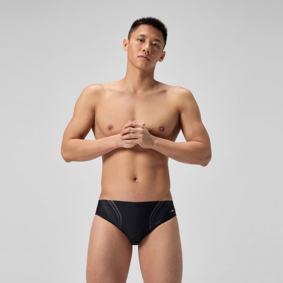 Men's Printed V Class Movement Brief Black
