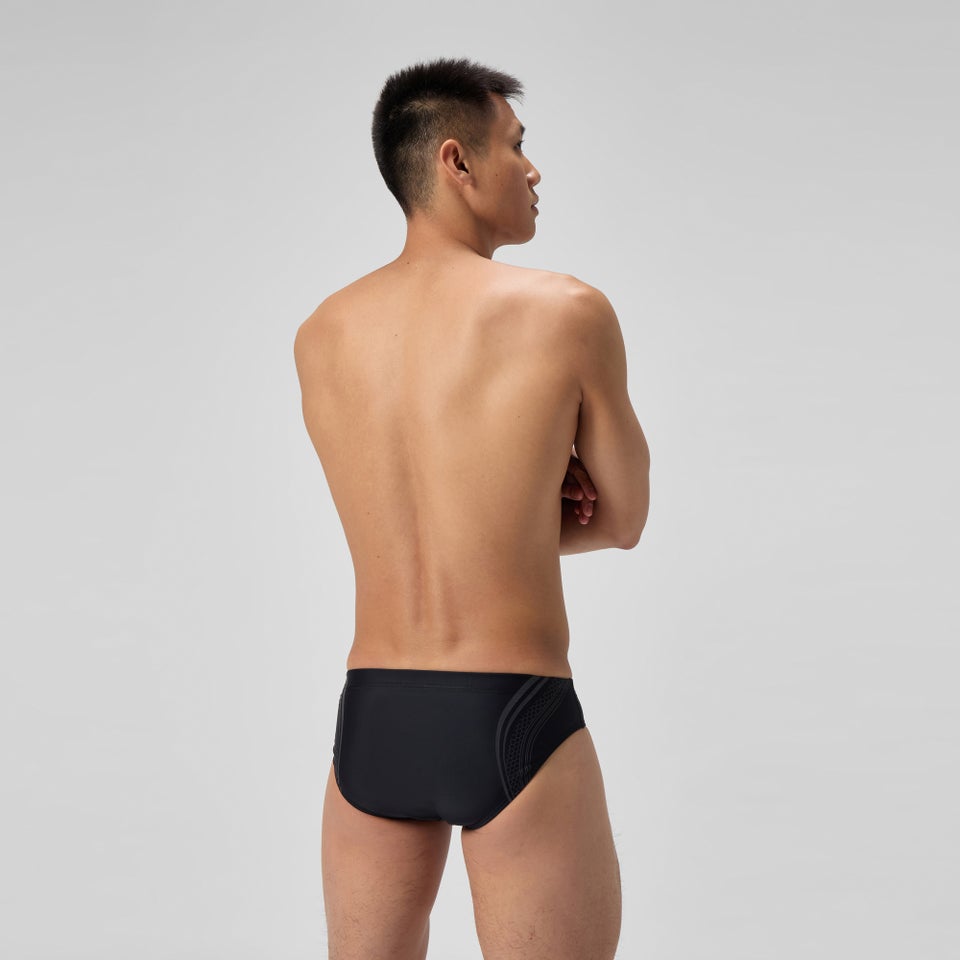 Men's Printed V Class Movement Brief Black