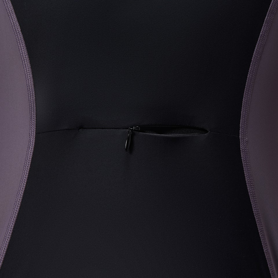 Maillot dermoprotecteur à manches longues gris/noir pour femmes