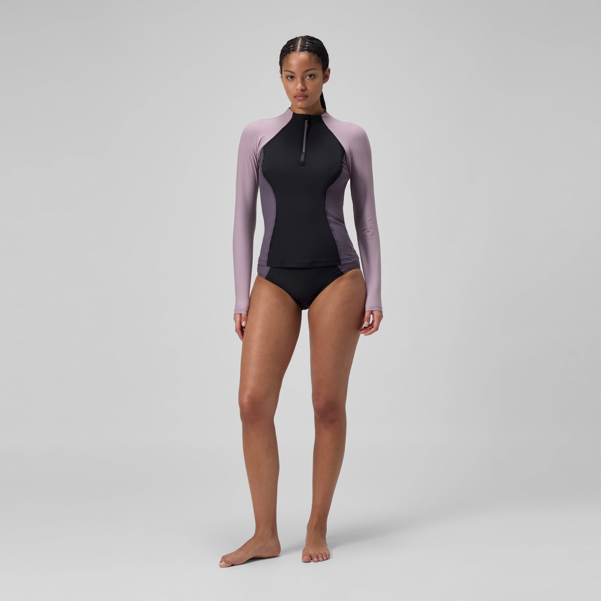 Women's Long Sleeve Rashguard Gray/Black | Speedo USA