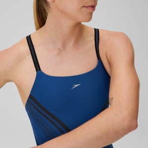 Women's Vanquisher Printed Active Back One Piece Blue