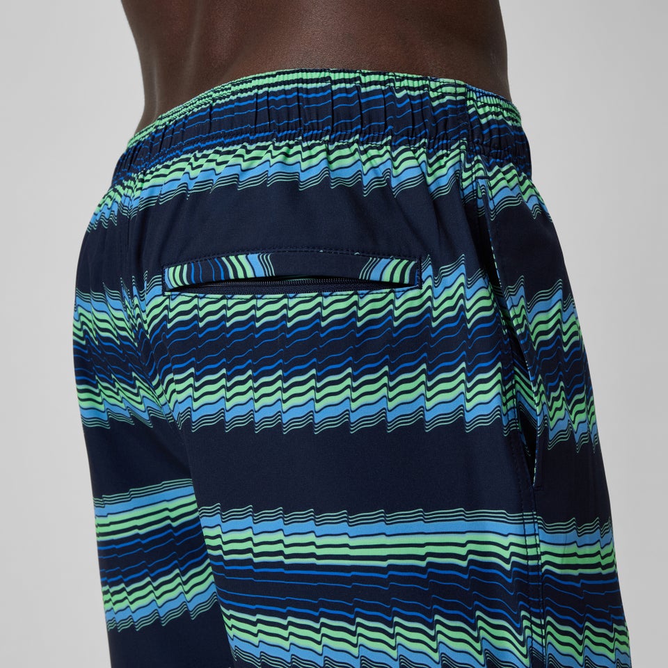 Maillot de bain à imprimé bleu de 16 po Redondo Edge pour hommes