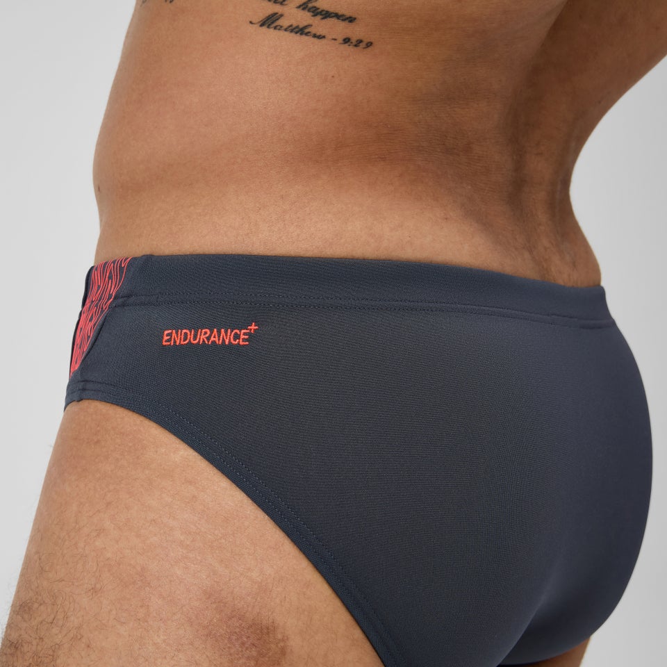 Slip de bain Homme Hyperboom Splice gris/rouge