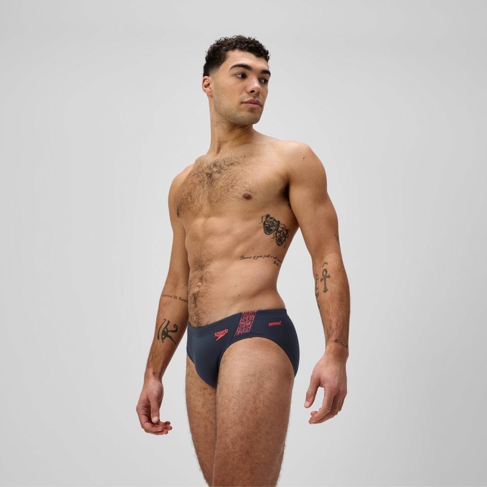 Slip de bain Homme Hyperboom Splice gris/rouge