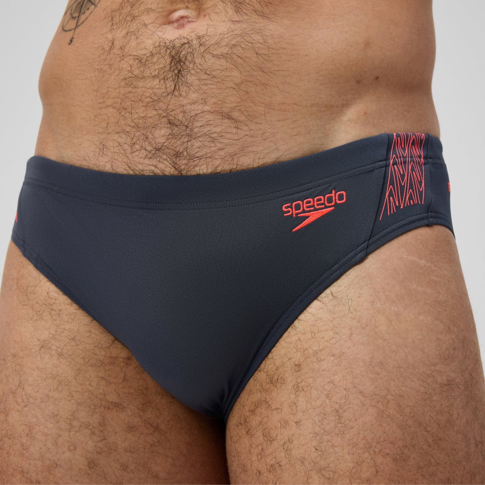 Slip de bain Homme Hyperboom Splice gris/rouge