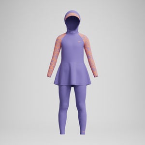 Mädchen dreiteiliges Schwimm-Set mit Print Violett