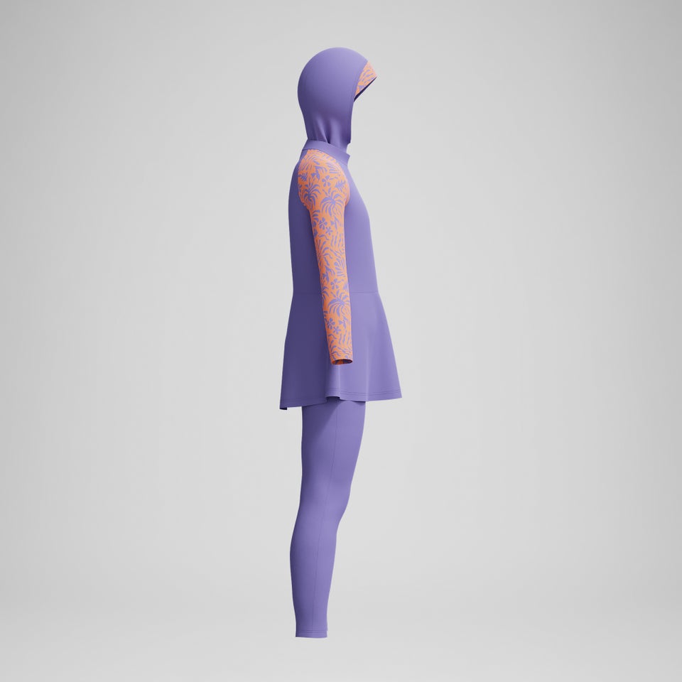 Mädchen dreiteiliges Schwimm-Set mit Print Violett