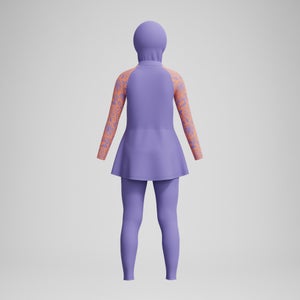 Mädchen dreiteiliges Schwimm-Set mit Print Violett