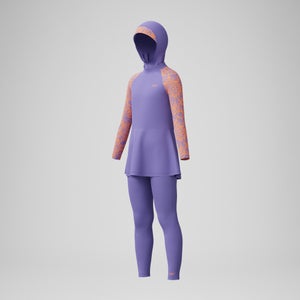 Mädchen dreiteiliges Schwimm-Set mit Print Violett