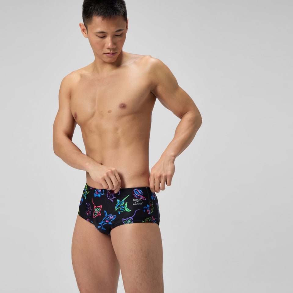 Men's Club Training Printed 13.5cm Brief Black/Blue