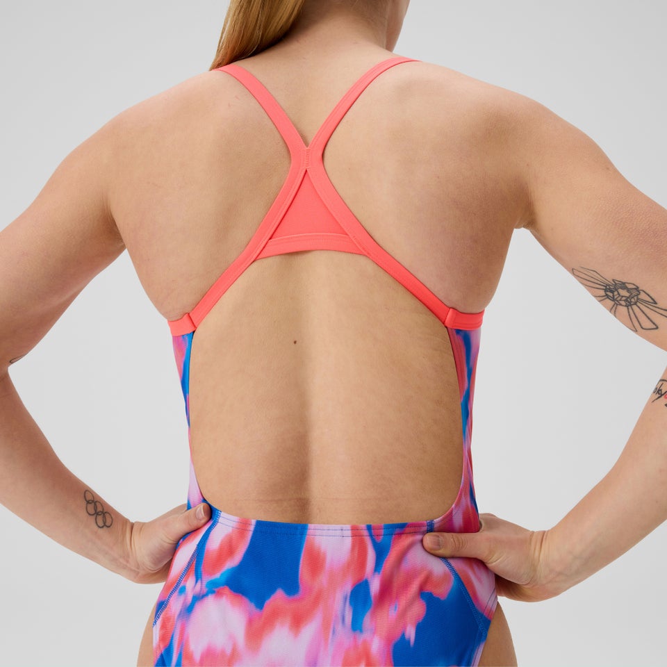 Women's Club Training Printed Turnback One Piece Pink