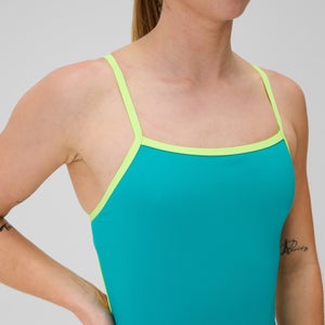 Women's Club Training Solid Tri Back One Piece Green/Yellow