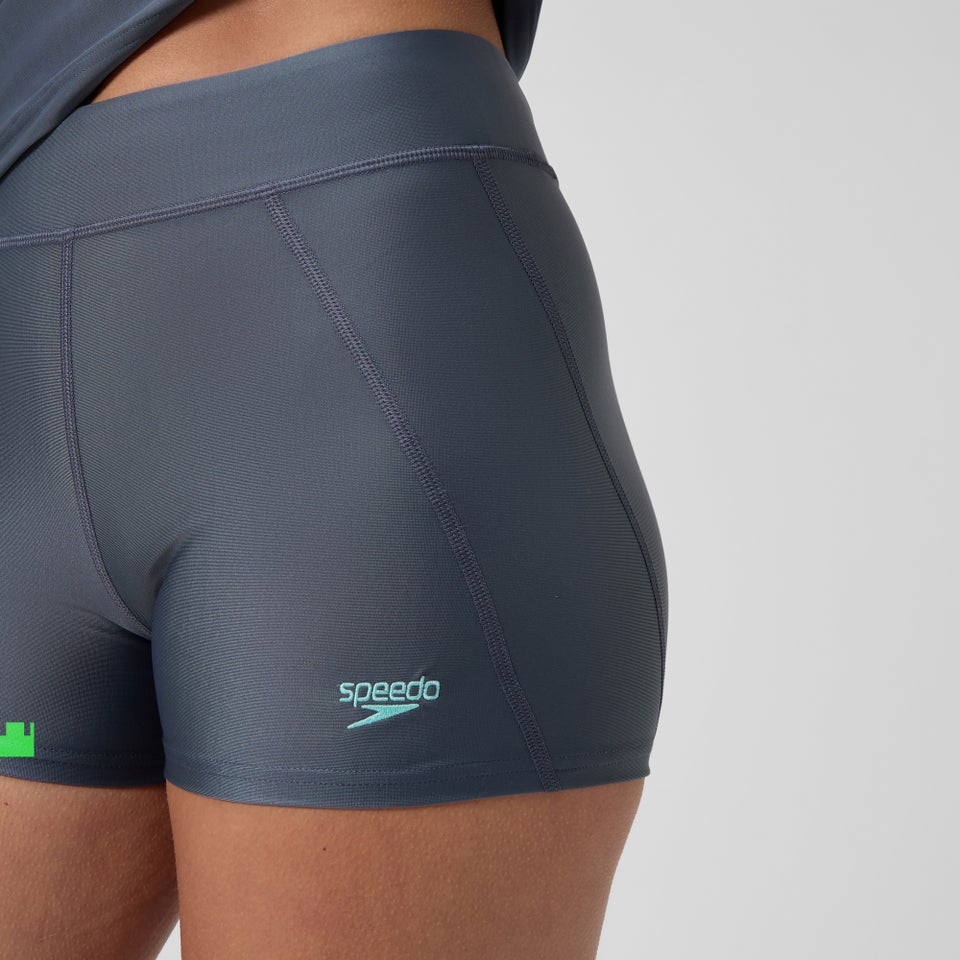 Women's Solid Panel Shorts Grey