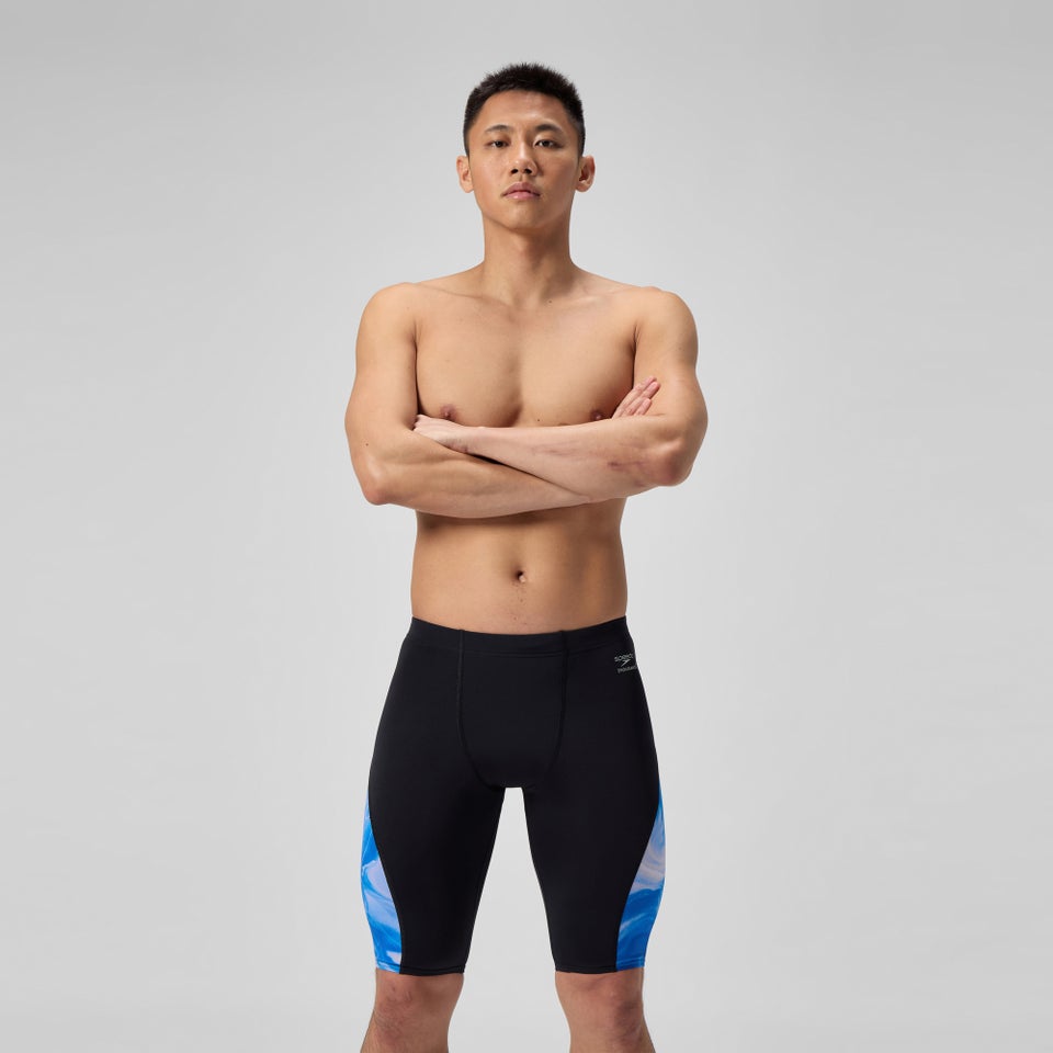 Herren Club Training Splice Schwimmhose mit Print Schwarz/Blau