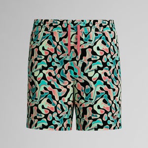 Short de bain Garçon 38 cm imprimé orange/vert