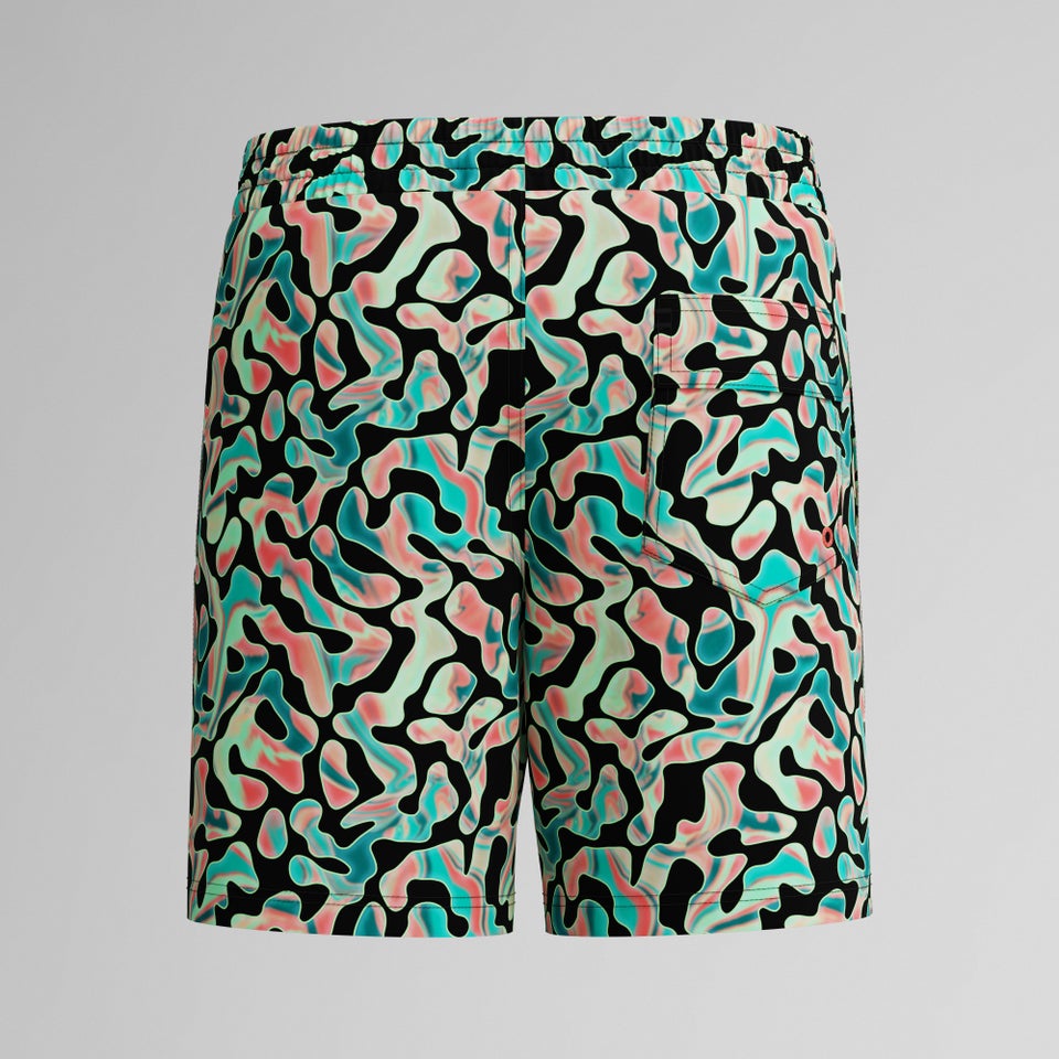 Boys Printed 38cm Swim Shorts Orange/Green
