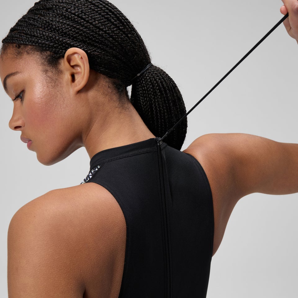 Maillot de bain Femme Hydrasuit imprimé noir/vert