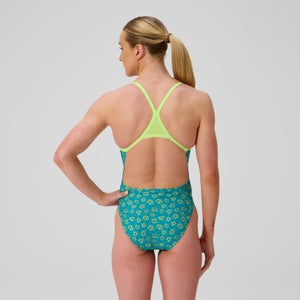 Women's Club Training Printed Turnback One Piece Green