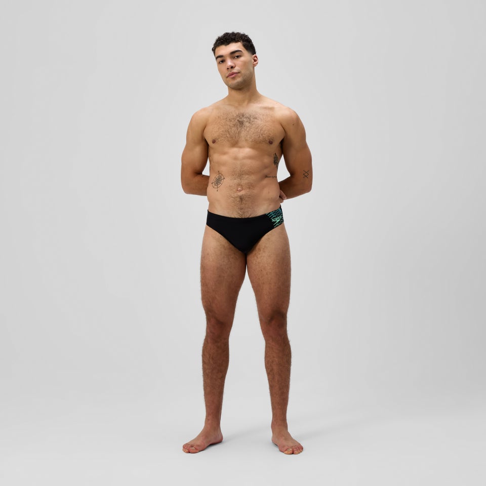 Slip de bain Homme Medley Logo 7 cm noir/vert