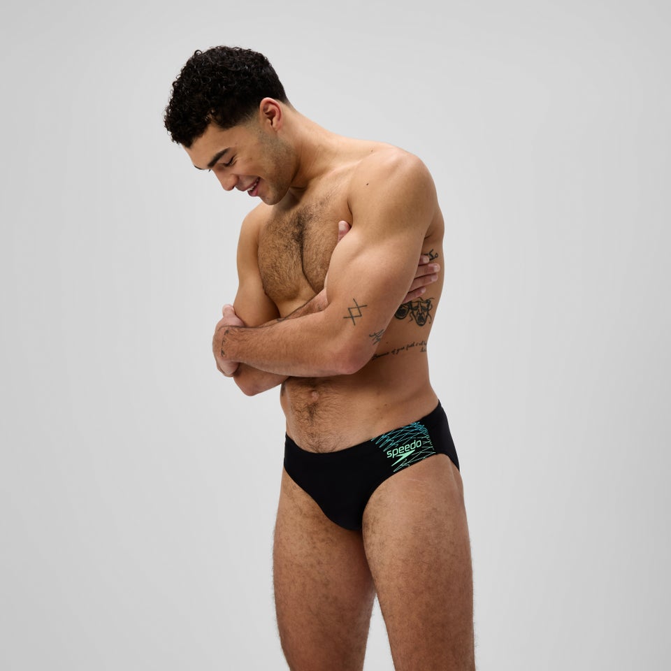 Slip de bain Homme Medley Logo 7 cm noir/vert