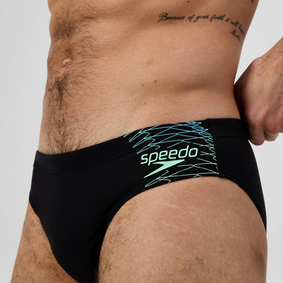 Slip de bain Homme Medley Logo 7 cm noir/vert