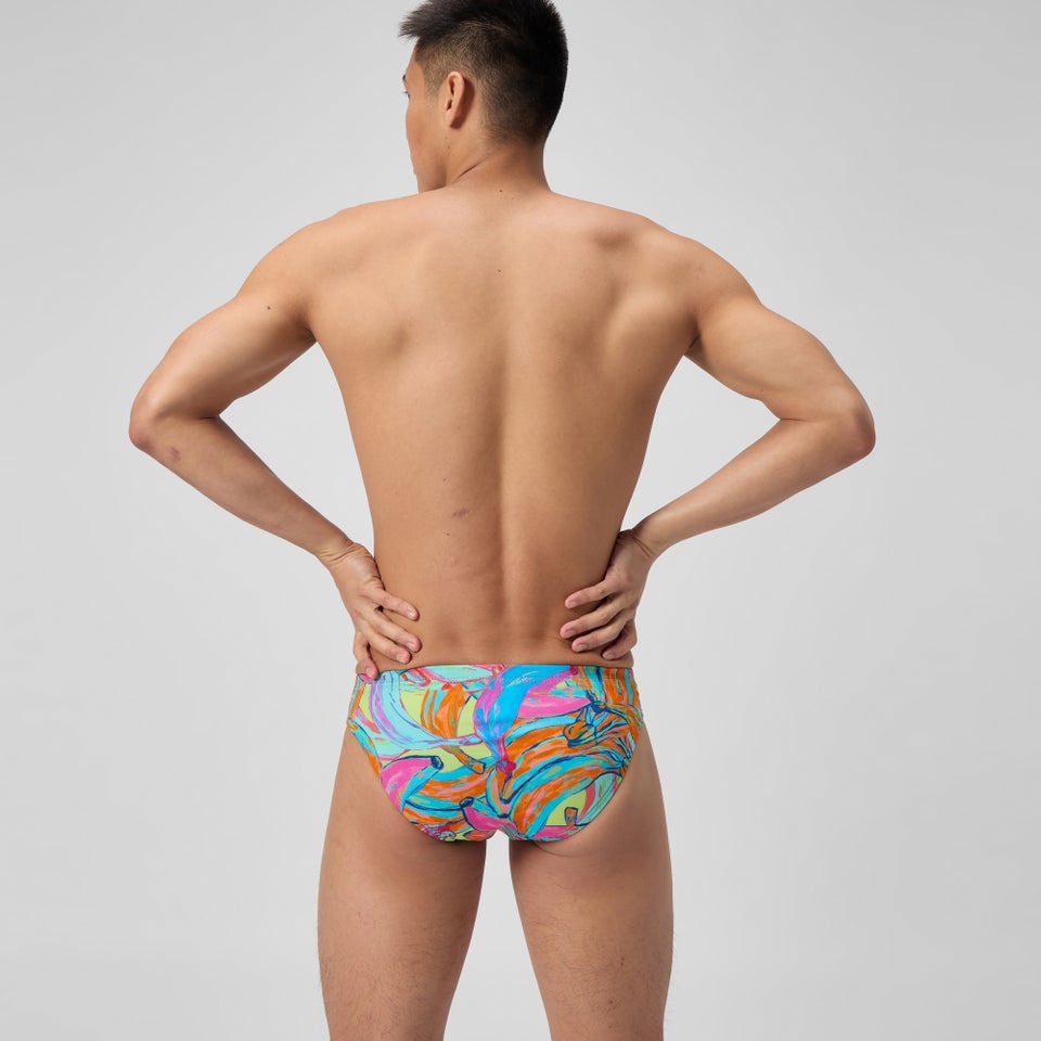 Men's Club Training Printed Brief Green/Blue