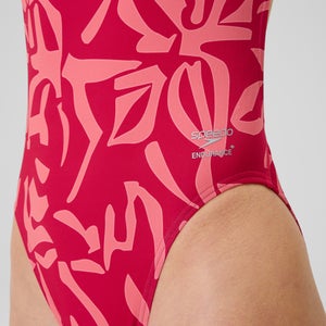 Women's Club Training Printed V-Back 2.0 One Piece Pink/Orange