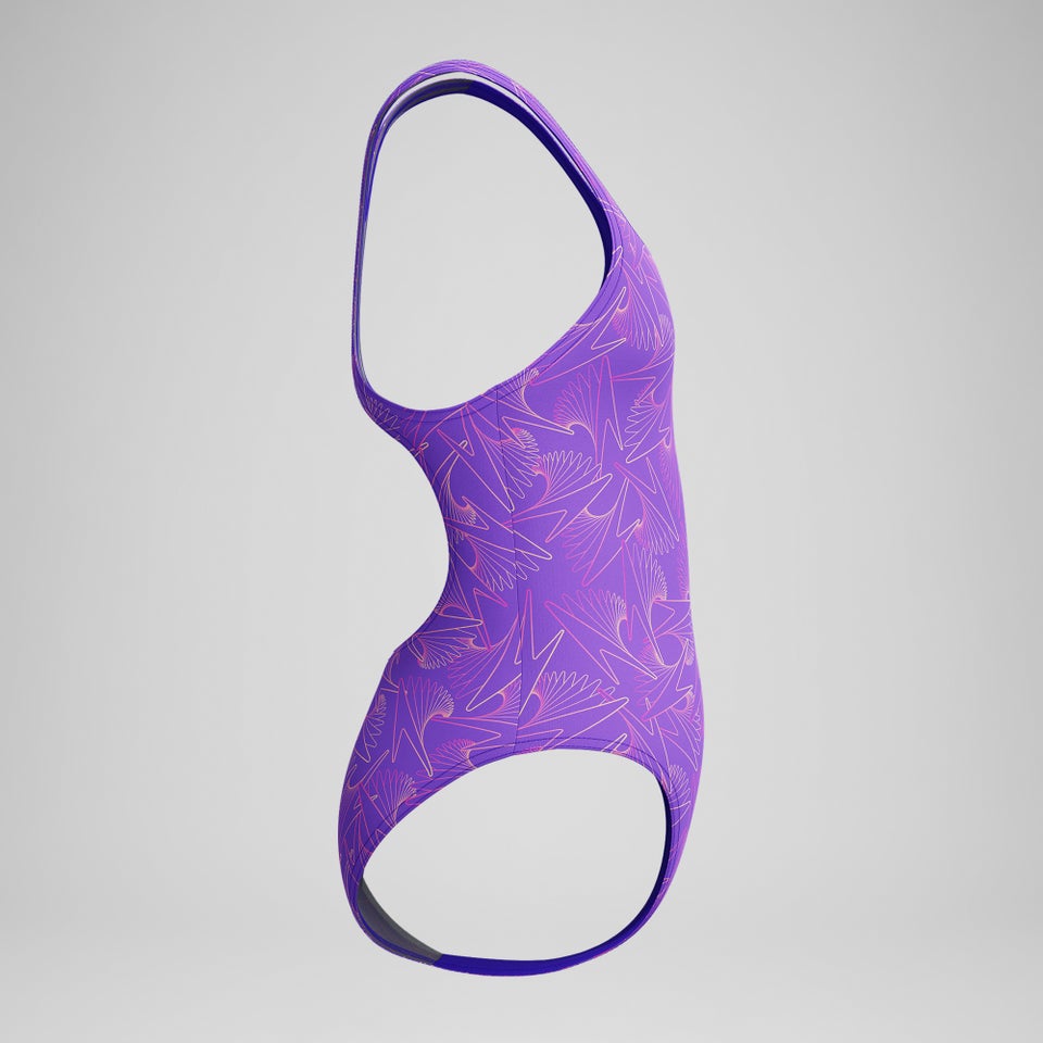 Girls Hyperboom Medalist Allover Print Swimsuit Purple/Pink