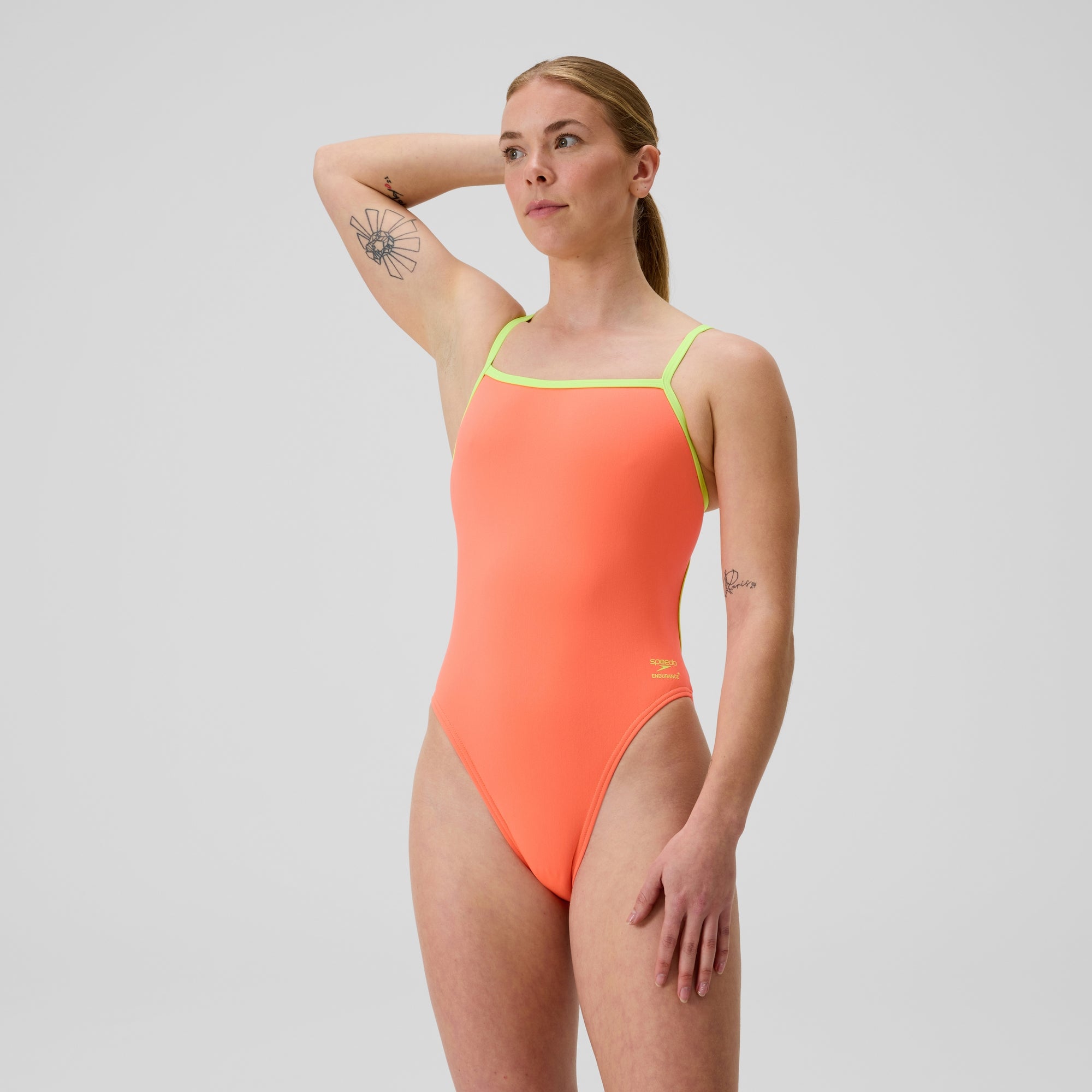 Women's Club Training Solid Tri Back One Piece Orange | Speedo USA