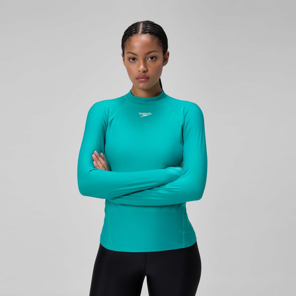 Damen Langarm-Rashguard Türkis