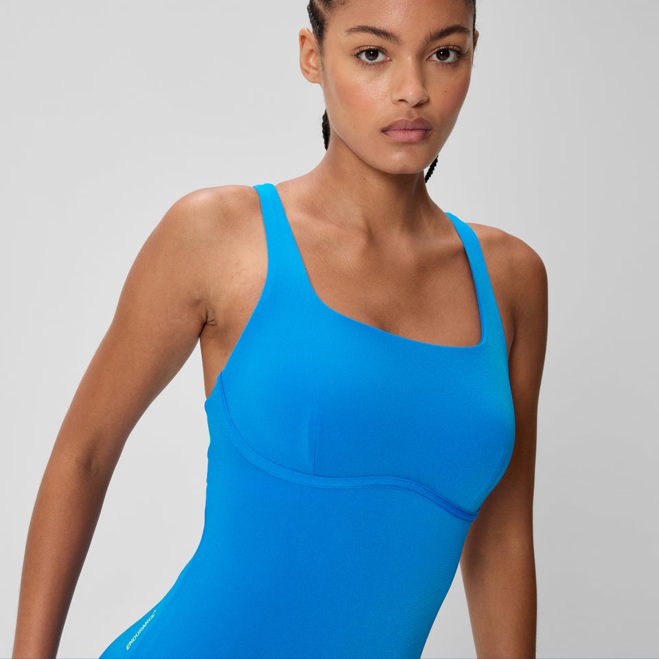 Women's Flex Band with Built in Swim Bra Swimsuit Blue/Turquoise