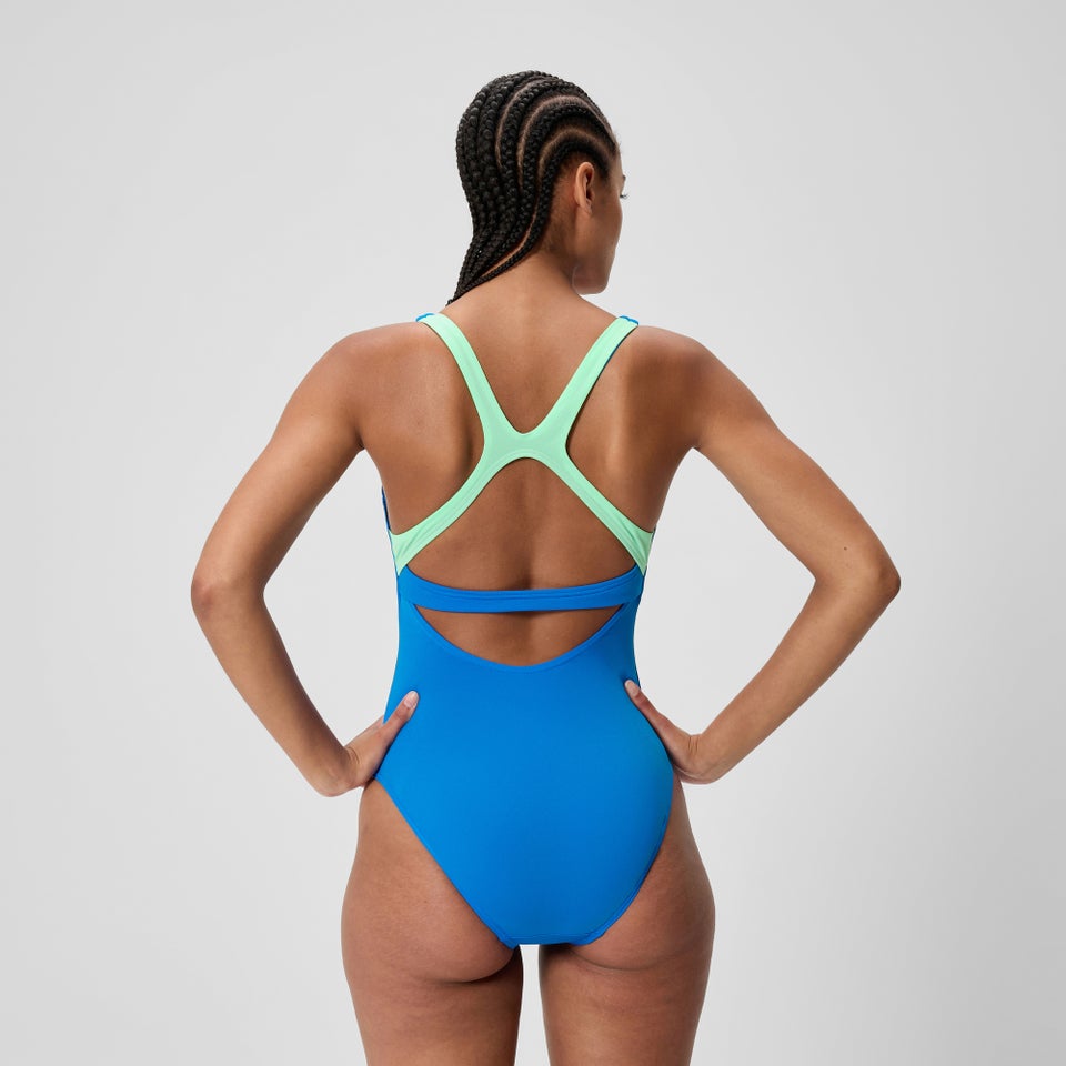 Women's Flex Band with Built in Swim Bra Swimsuit Blue/Turquoise