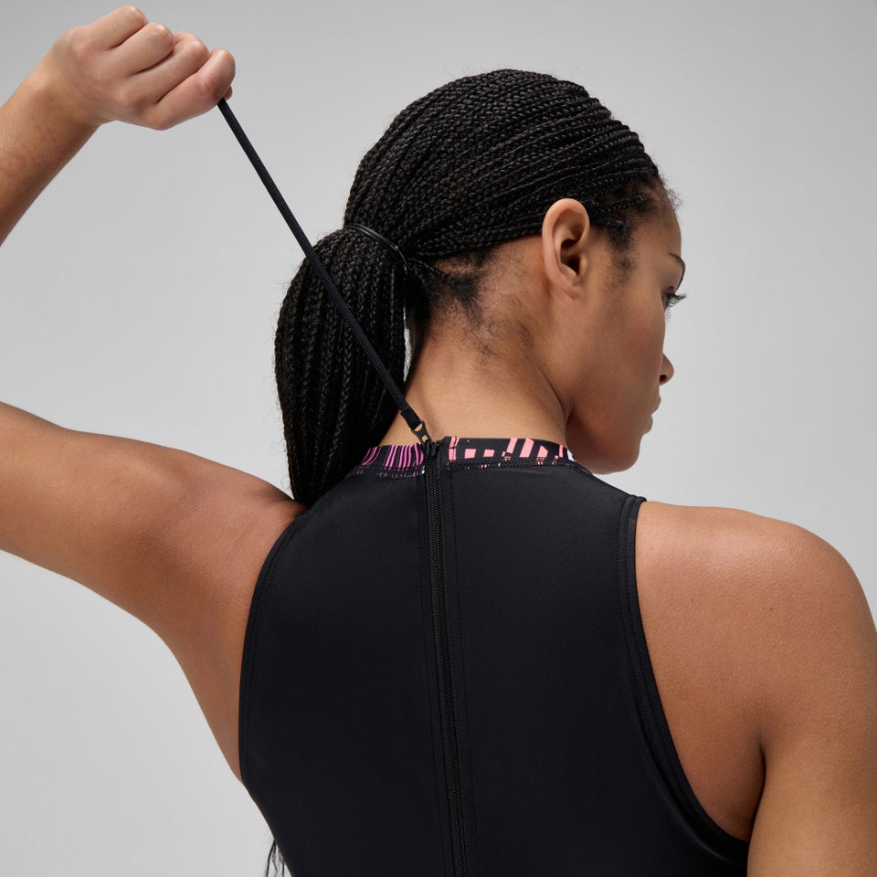 Women's Printed Hydrasuit Black/Pink