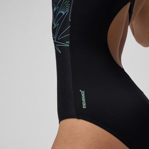 Women's Hyperboom Placement Muscleback Swimsuit Black/Green