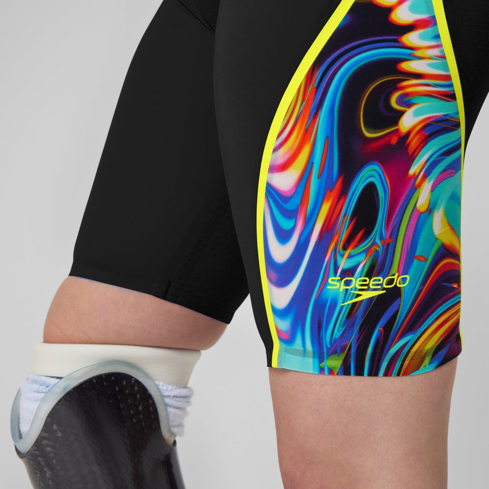 Damen Fastskin LZR Pure Intent 2.0 Kneeskin mit geschlossenem Rücken Schwarz/Gelb