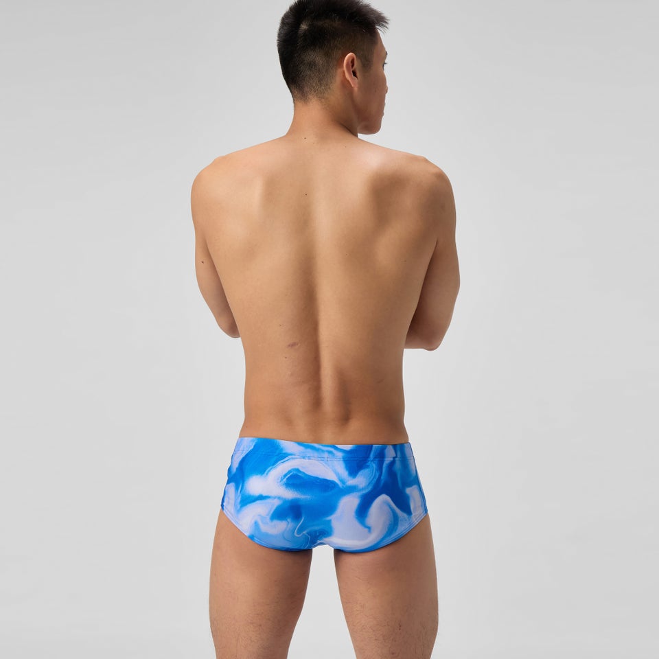 Herren Club Training Badehose 13,5 cm mit Print Blau/Weiß