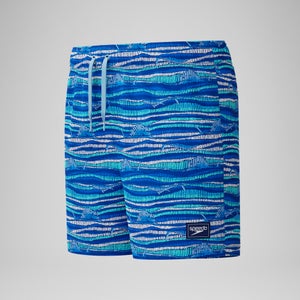 Boys Printed 33cm Swim Shorts Blue