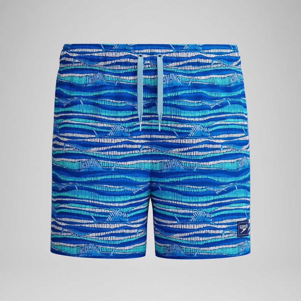 Boys Printed 33cm Swim Shorts Blue