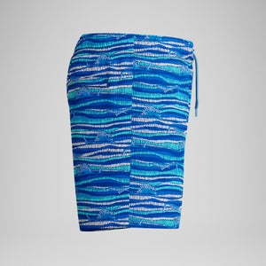 Boys Printed 33cm Swim Shorts Blue